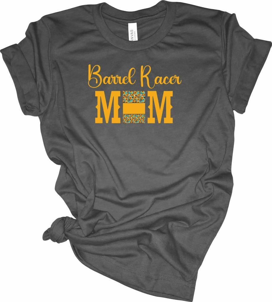 Sunflower Barrel Racer Mom T-Shirt Cowgirl Barrel Racing Shirt S
