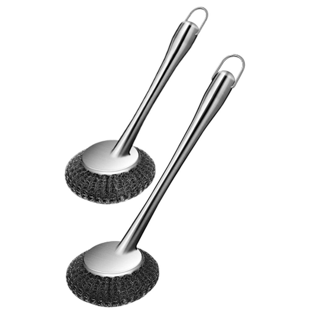 Stainless Steel Pot Scrubber Scouring Brush Cookware Griddles Cleaning Tool