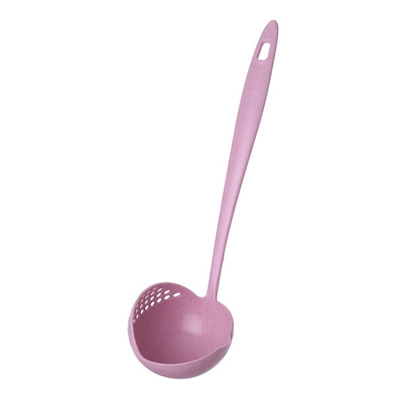 Creative Wheat Straw Soup Ladle & Strainer: Long Handle Hot Pot & Filter Spoon for Home/Restaurant Use