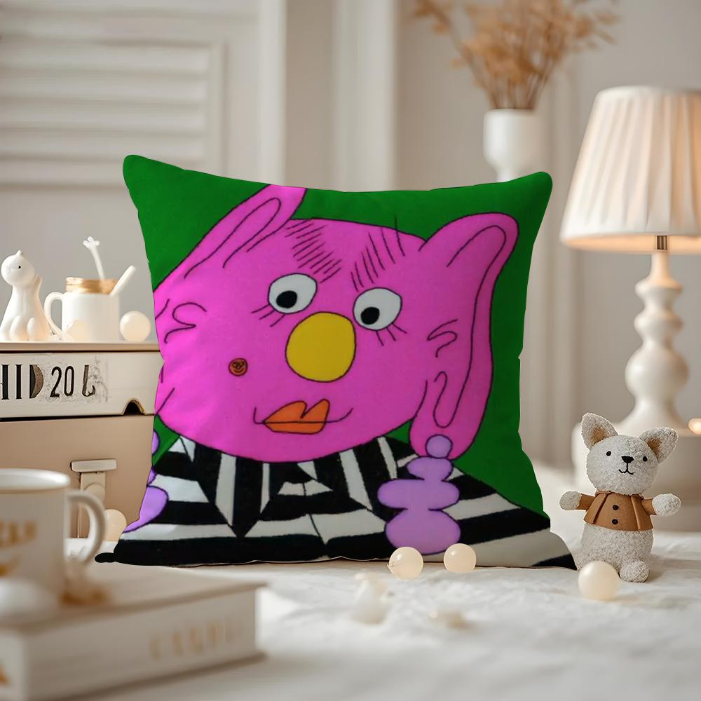 Cute Retro Illustration Cushion Cover Pattern Printed Pillowcase For Living Room Sofa Cushion Cover & Bedroom Decor