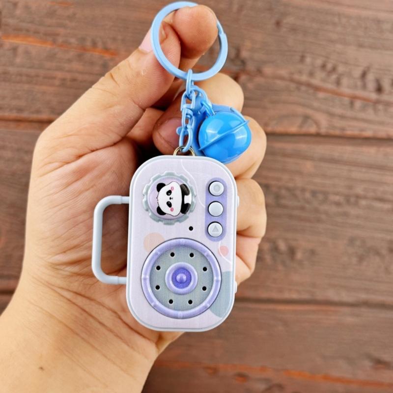 Vintage Kreskówkowy Odtwarzacz Muzyczny Brelok Wisiorki Ozdoby Z Funkcją Odtwarzania i Nagrywania Muzyki Do Codziennego Użytku