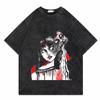 Tomie Junji Ito Distressed Short Sleeve T-Shirt - Men's Trendy Japanese High Street Hip-Hop Style