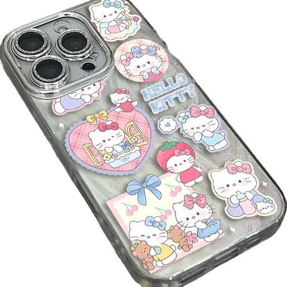 Sanrio Hello Kitty Cute Silver Phone Case for Apple 16