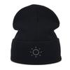 Autumn and Winter New Simple Sun Embroidery Fashion Crimping Pile Hat Men and Women Street Personality Simple Wool Knitted Hat