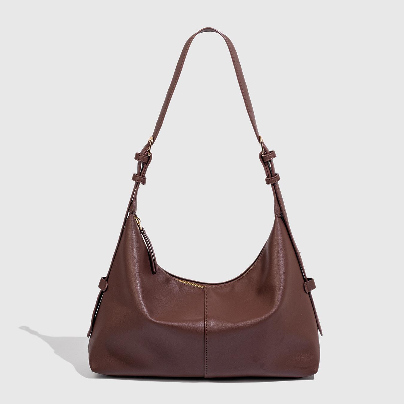 

Trendy Large-Capacity Soft Leather Women s Shoulder Tote for Work & Commute 33x10x21 кофейный/красный