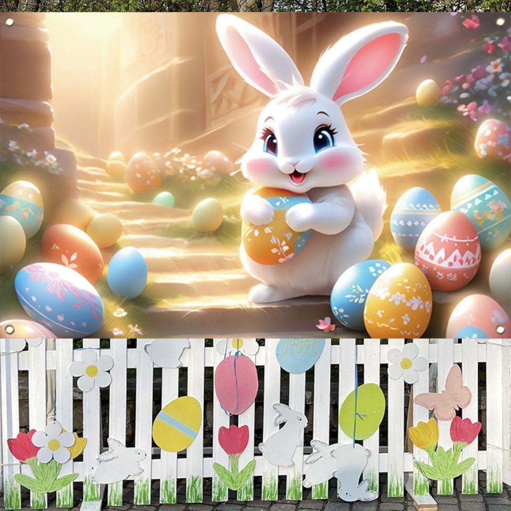 

Colorful Easter Photography Backdrop Cartoon Poster Photo Props Photography Props 180x115cm
