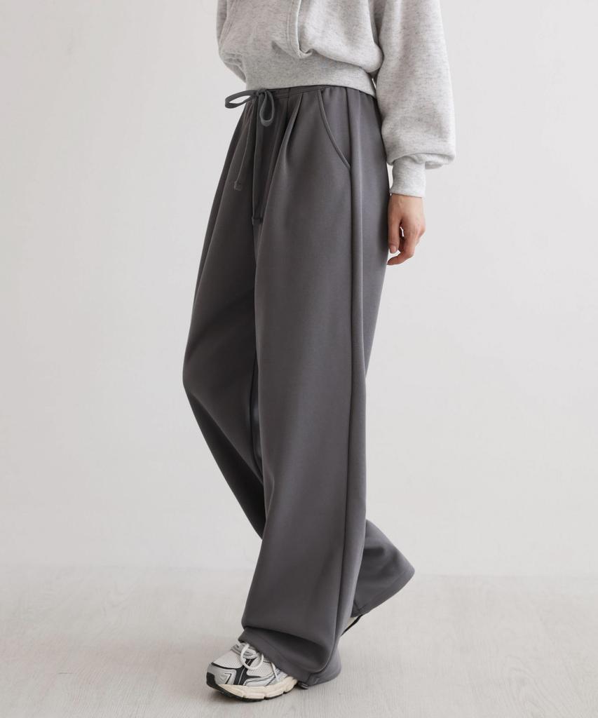 Ppaeppae Custom 2-Way Two-Pintuck Adjustable Hem Drawstring Wide Training Sweatpants 4 Colors (Short / Long 2 Types Of Length)