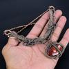 Roter Flussjaspis Halskette, 999 Kupferdraht umwickelte Halskette Edelsteinschmuck, Handgefertigte Halskette Erstaunlicher Schmuck, Geschenk für Sie