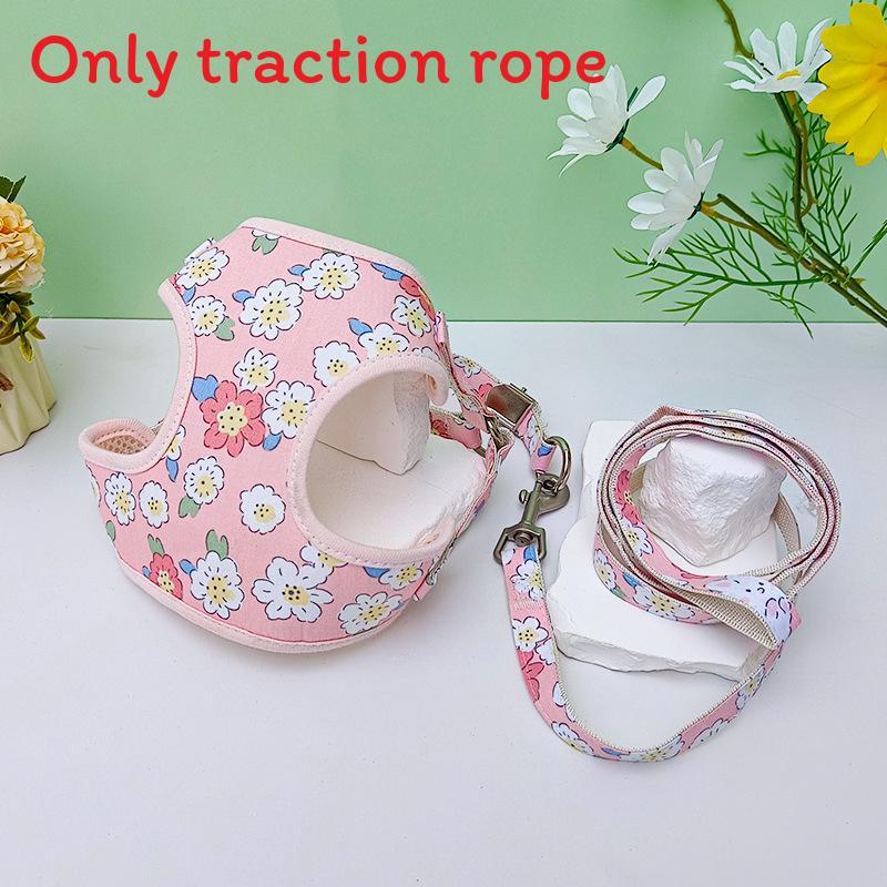 

Pet Chest Strap Leash For Small Dogs With Cherry And Duck Print Design PinkCherryBlossom,M