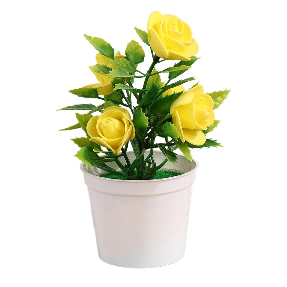 Multicolor Artificial Rose Bonsai Craft Photography Props Simulated Potted Flower Wedding Favors Scene Model