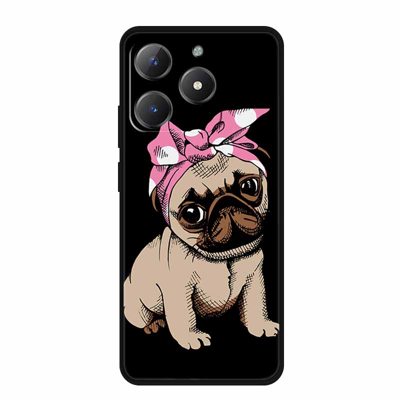 Black Silicone Case For Realme Narzo N61 Case N 61 Funda Cartoon Cat Soft Back Cover For Realme Note 60 Phone Case Shells Coque