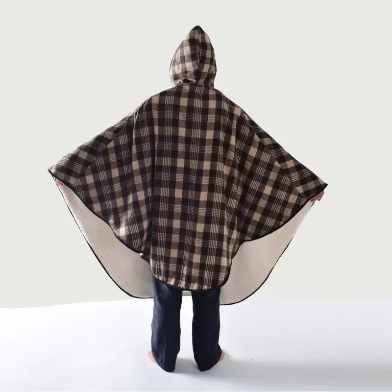 Couverture Thermique Semi-Pack pour Fauteuil Roulant Épaisse Grande Taille Tissu Double Couche Avec Capuche Chaleur Épaules Taille Pour Soins aux Personnes Âgées