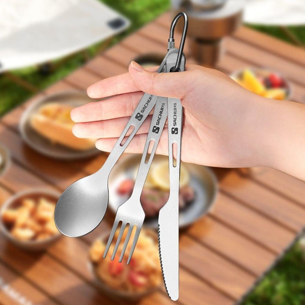 Environmental Titanium Spoon Portable Cutlery Fork New EDC Tool  Outdoor Tool