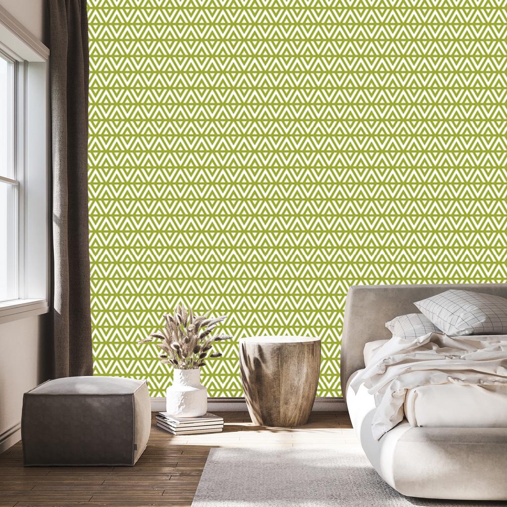 Wallpaper Geometric Pattern Yellow and Beige for Living Room and Bedroom 50x1000