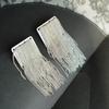 BF CLUB 925 Sterling Silver Earrings For Women Trendy Simple Square Tassel Earring Jewelry Prevent Allergy Party Accessories