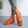 2026 Summer Flat Heel Sandals for Women Casual Plus Size Beach Slippers