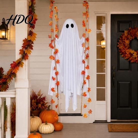 Indoor Outdoor Holiday Party Supplies Hanging Swinging Ghost Halloween Decoration for Garden Yard Weighted Fabric Flying