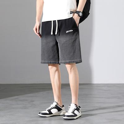 Men's Summer Denim Shorts Casual Shorts Drawstring Loose Denim Shorts