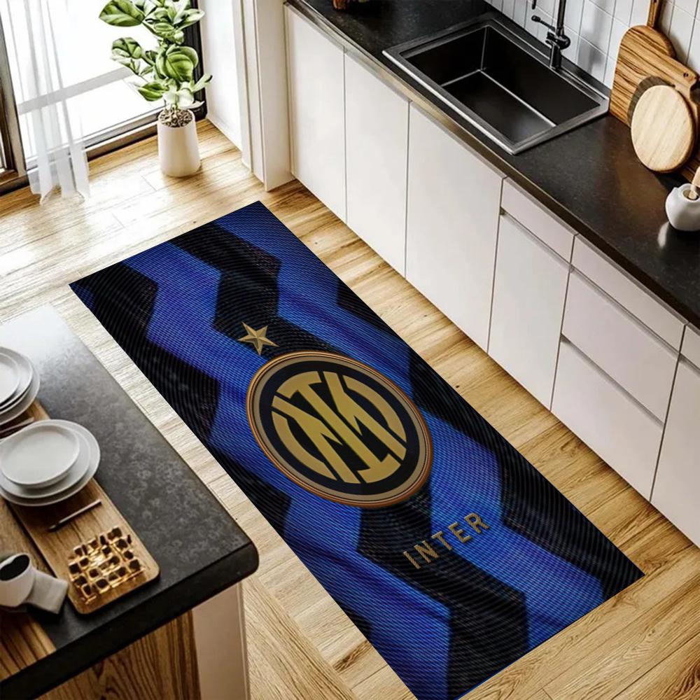 Inter Milan Kitchen Carpet Nonslip Floor Mat Ideal For Indoor And Outdoor Entryway Door Mat Laundry Room Bathroom Foot Mat