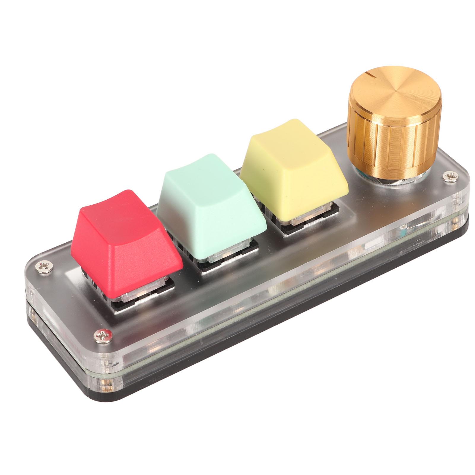 

USB 3-клавішна клавіатура з ручкою Програмована Дротове підключення Type C Синя Одноручна клавіатура для ігор