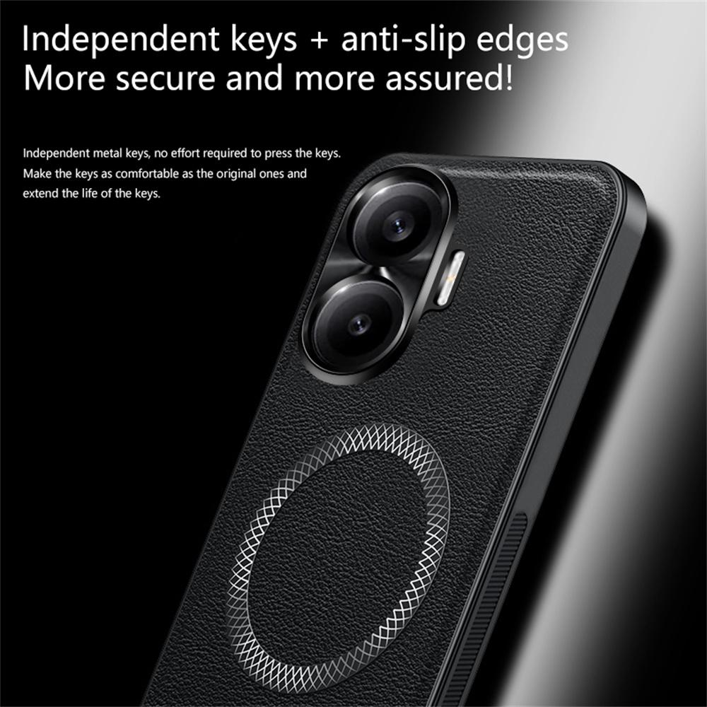 For Xiaomi Redmi Turbo 4 Pro 5G Case Compatible with MagSafe PU TPU PC Phone Back Cover with Metal Lens Frame