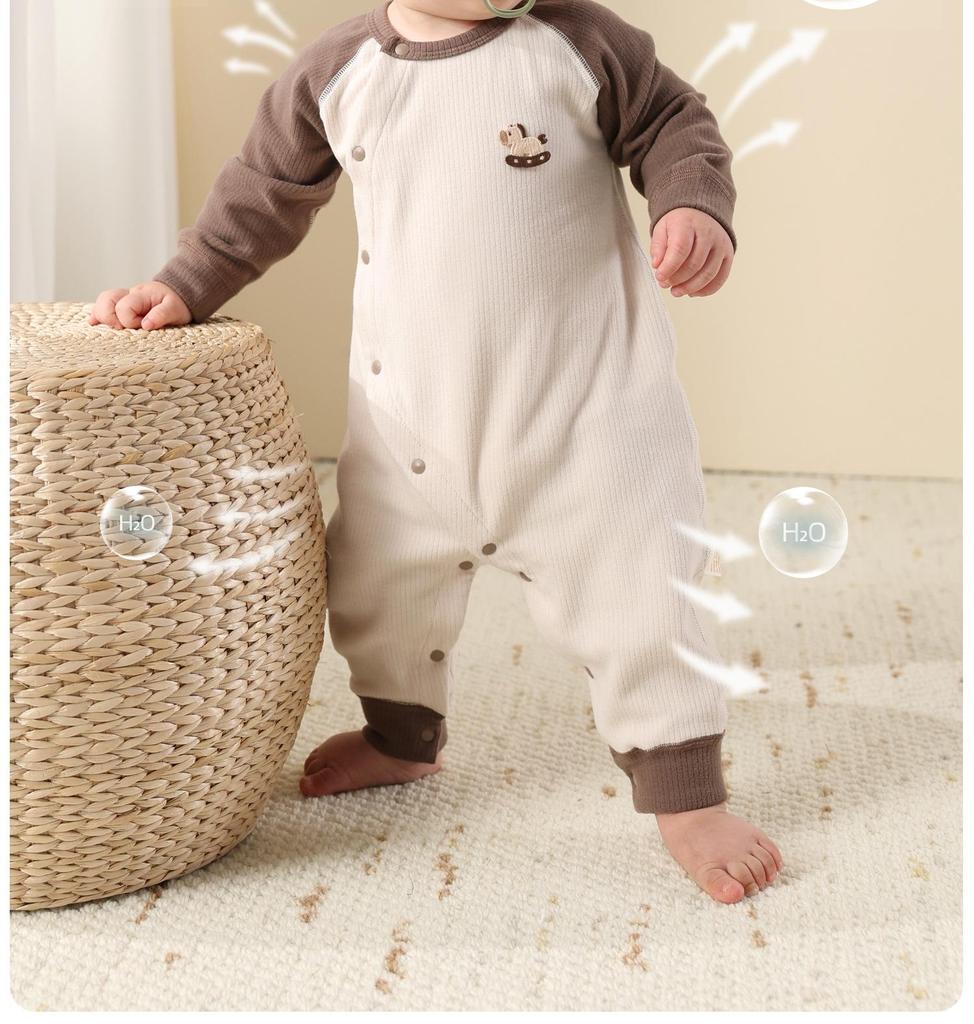 Baby Weicher Samt Langarm Strampler - Neugeborene Frühling/Herbst Warmer Schlafanzug