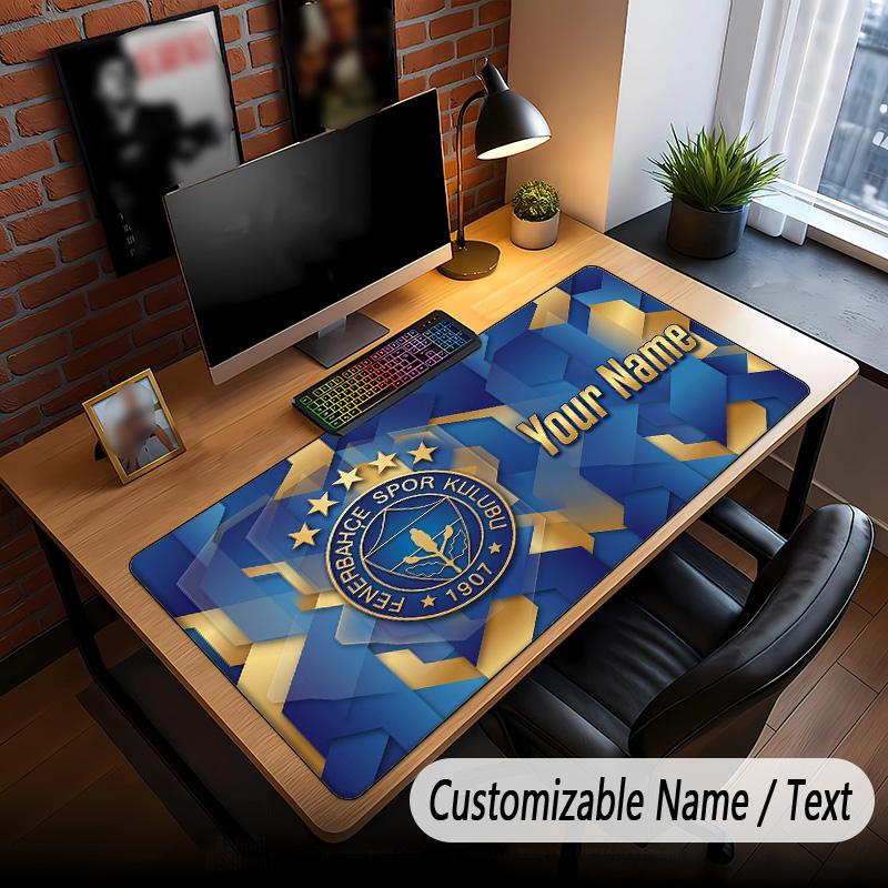 Large Mouse Pad Fenerbahçe FC Print Custom Name Text Desk Mat for Office Gaming