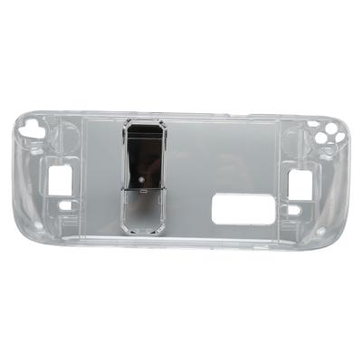 Clear Kickstand Case for Steam Deck Transparent Shock Absorption Prevent Slip Hard PC Protective
