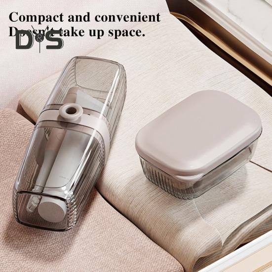 Travel Soap Case with Toothbrush Box Leakproof Easy To Clean Bathroom Soap Container with Lid Portable Bar Soap Holder