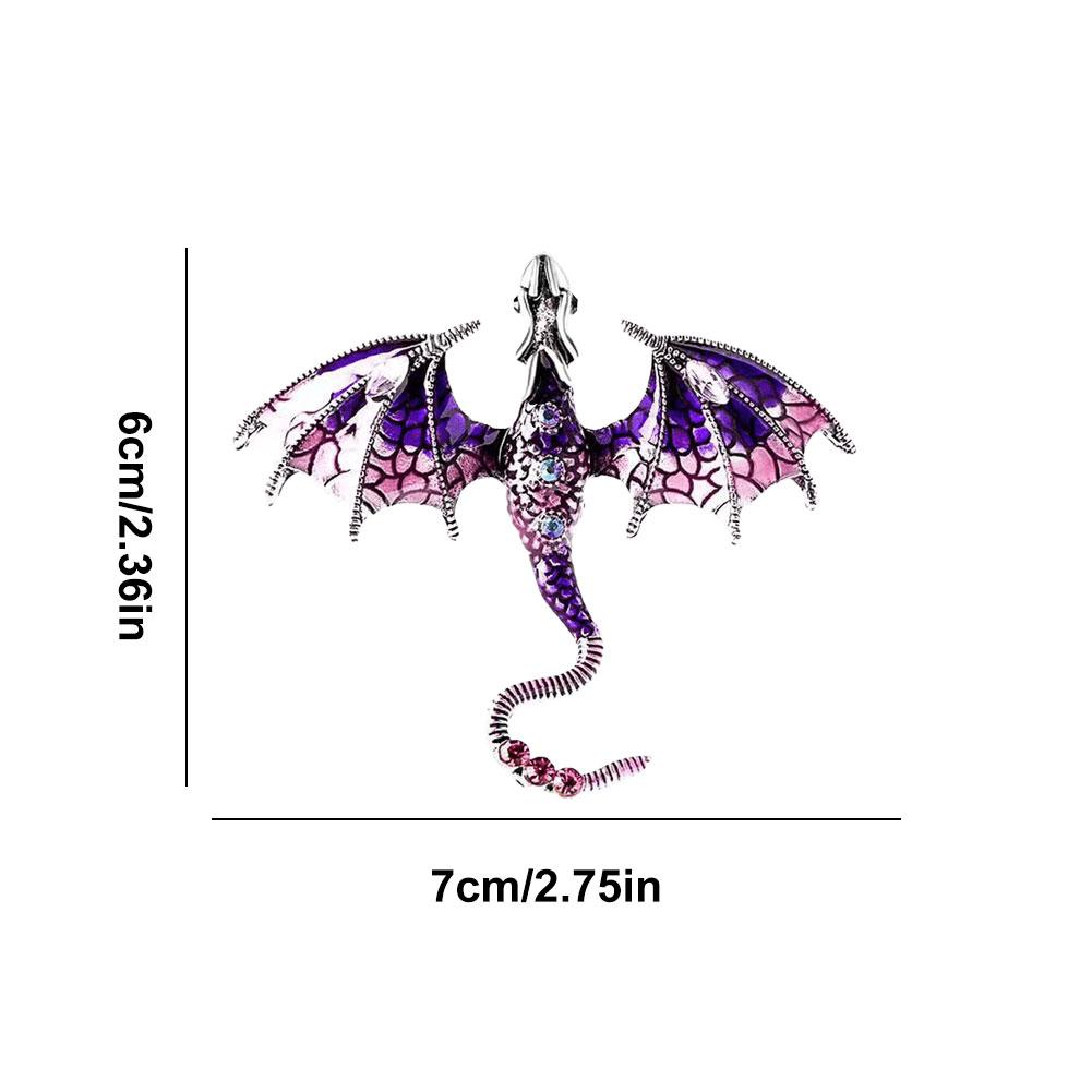 Fliegende Drachenbrosche Vintage Drachenbrosche mit Strass Emaille Drachenbrosche Exquisite Kleidung Hut Taschenaccessoires