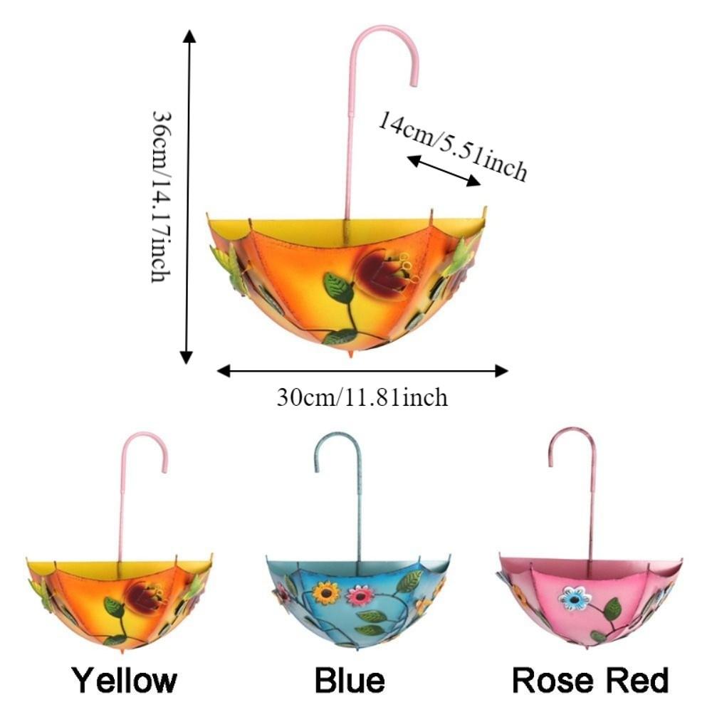 Żelazny Doniczka Kształt Parasola Wisząca na Ścianę Wieszak na Sukulenty Wewnątrz Zewnątrz