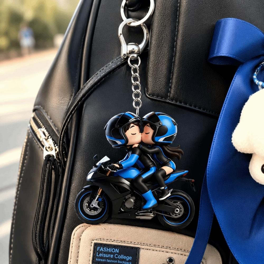 Mini Design Motorfiets Sleutelhanger 2D Plat Locomotief Mannen Hanger Tas Hangende Bedel Sleutel Decoratie