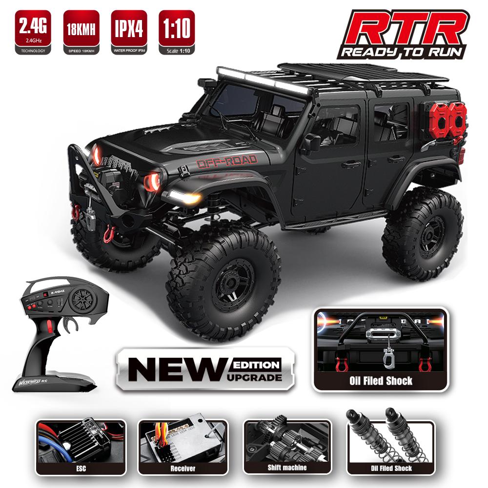 1/10 RC Car HB R1011 RTR Remote Control Vehicle 2.4G Full Proportional Rock Crawler LED Light 4WD Off-Road Climbing Truck Toys