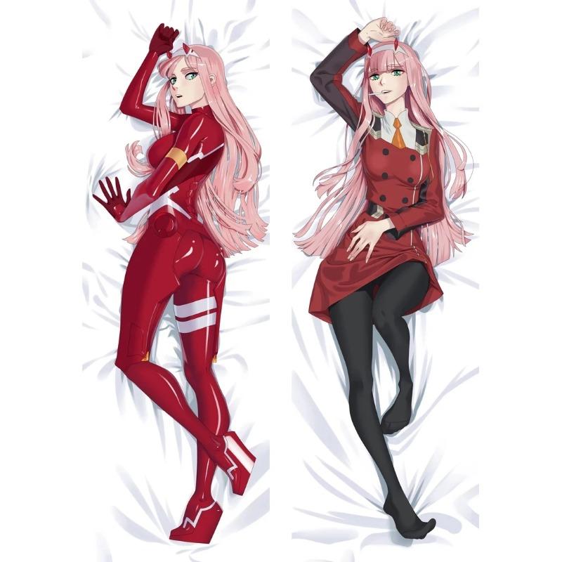 

Аниме DARLING in the FRANXX 02 Dakimakura, чехол для подушки Otaku Waifu, чехол для подушки из персиковой кожи, наволочка для всего тела, подарок для косплея 60x180cm Peach Skin чёрный