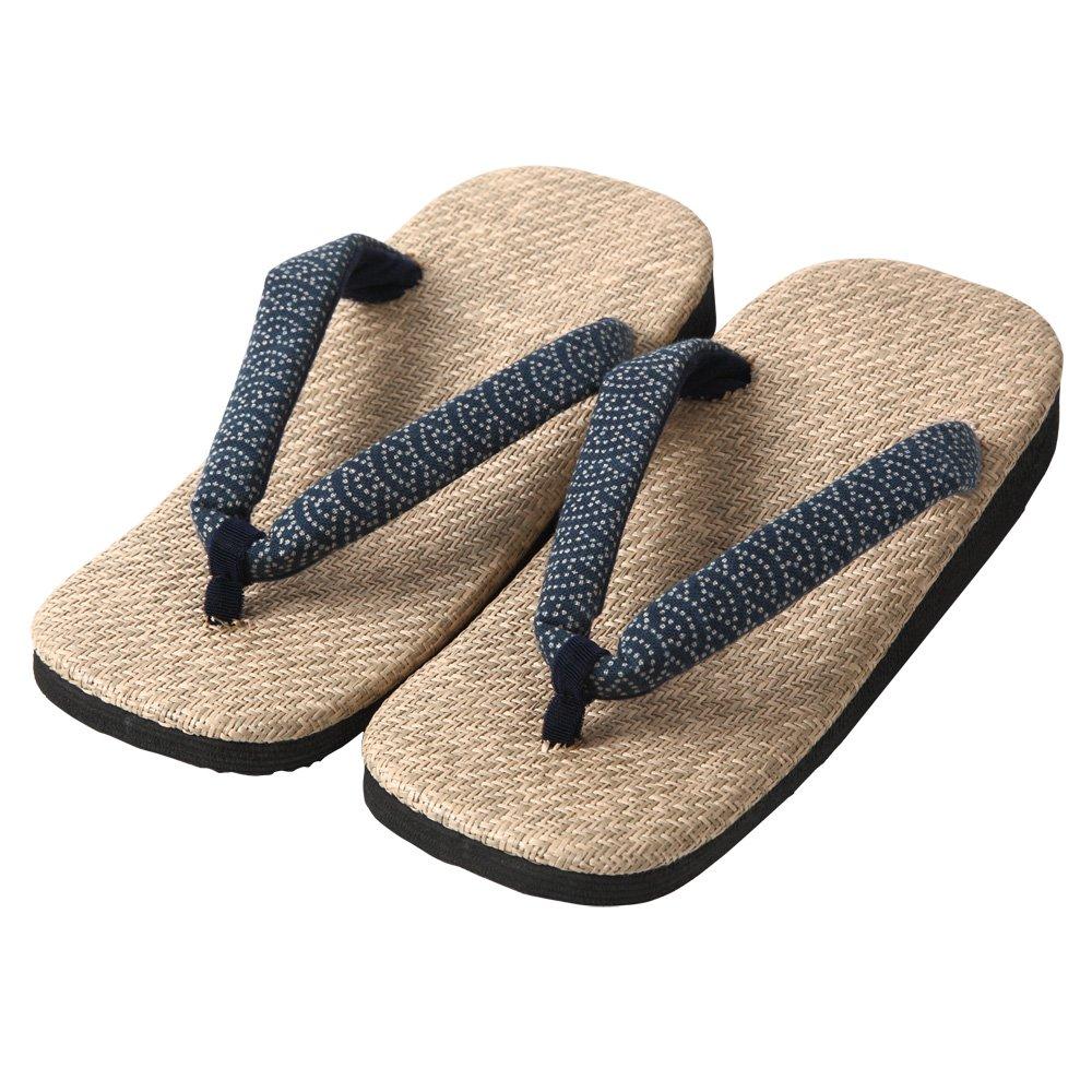 Edoten Geta Panama Outer with Sponge Made In Dyed Seigaiha Size L Sandals, Lining, Japan, Straps, Pattern, (Large)