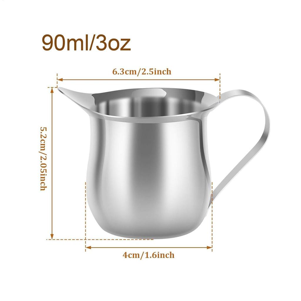 Coffee Milk Frothing Pitcher Cup Stainless Steel Espresso Creamer Pitchers Ounce Measuring Cup with Pouring Spout Coffeeware