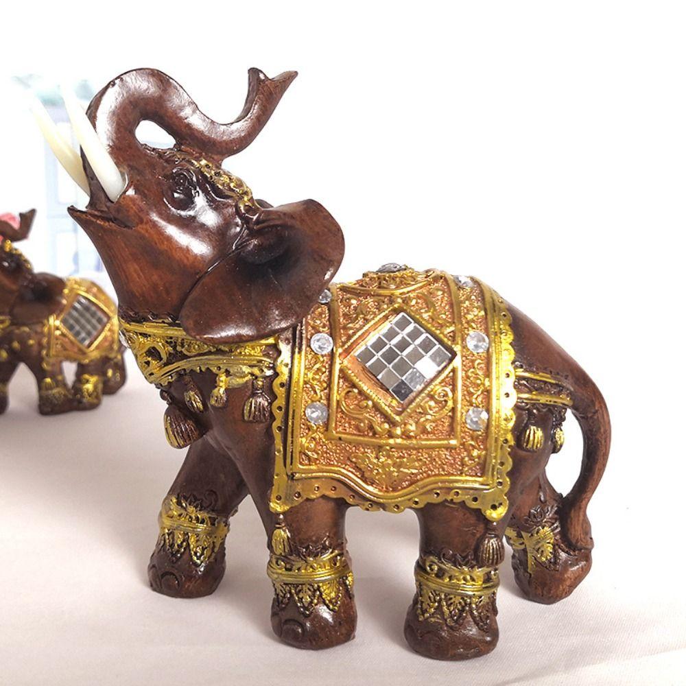 Model Elephant Figurine Ornament Simulated Resin Animal Sculpture  Balcony Garden Supplies