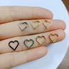 10Pc ASTM F136 Titanium Daith Heart Earring Hoop Cartilage Tragus Helix Rings Hinged Segment Hoop with Clear CZ
