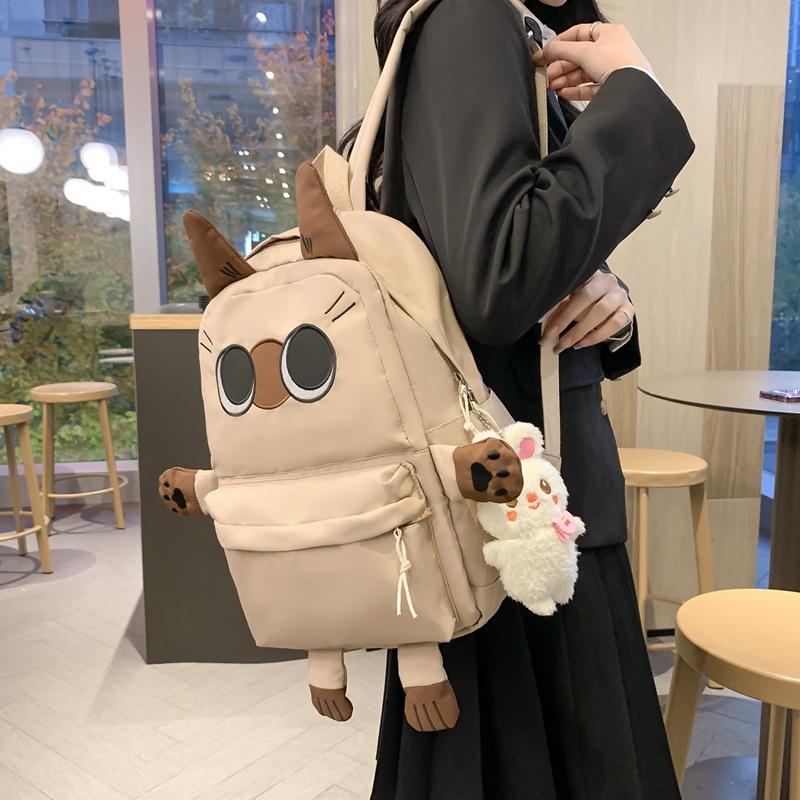 Schoolbag Japanese Ins Cartoon Cat Backpack Female Primary and Secondary School Schoolbag Large Capacity Cute Girl Backpack