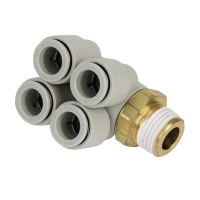 Pipe Double Branch Universal Elbow for for 12mm (SK11) One-touch Fitting, Tubing, Hose, R1/2, KQ2ZD12-04AS