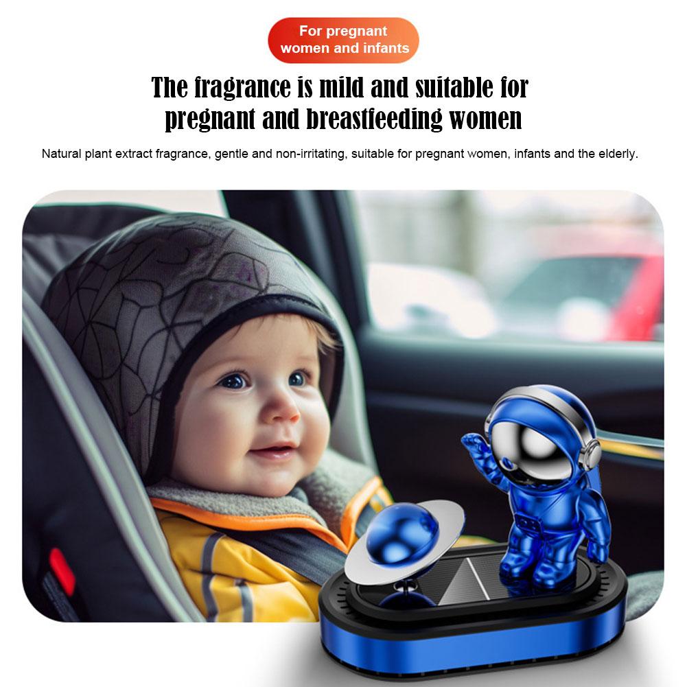 Solar Car Air Freshener Astronaut Car Scent Diffuser Rotatable Solar Car Aromatherapy Fresheners Car Interior Accessories