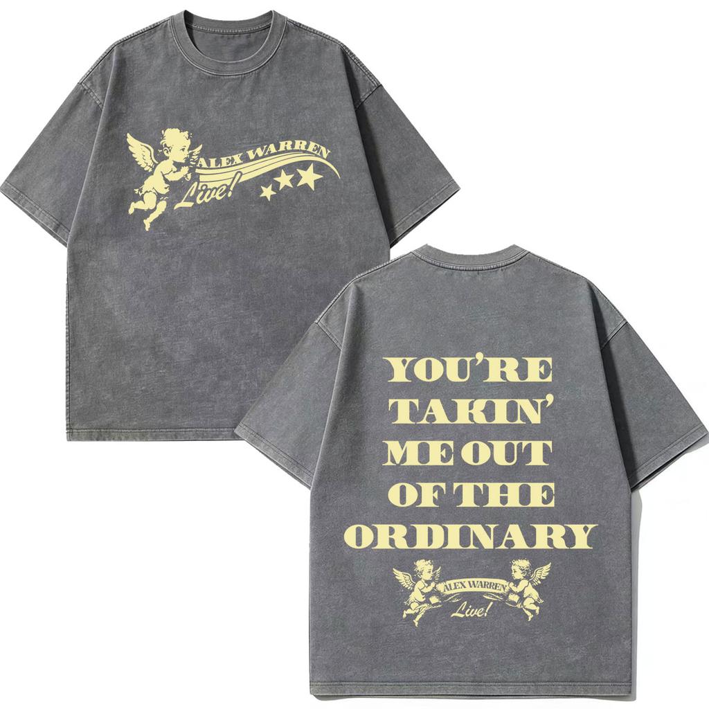 Alex Warren 2026 Tour Graphic Merch Vintage Washed T Shirt Men Women Hip Hop Fashion Tshirts Short Sleeve Cotton Loose T Shirts