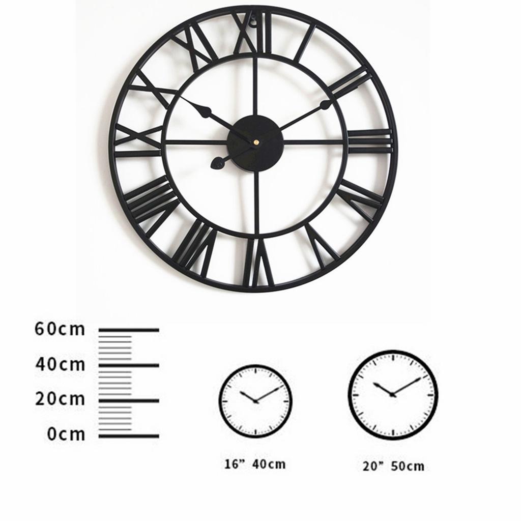 Large Metal Skeleton Wall Clock Antique Gold Home Decor Round Wall Clock Living Room Decorative 40cm/50cm