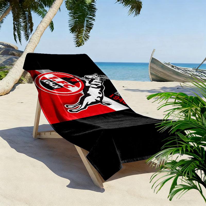 FC Köln Logo Aufdruck Strandtuch, Großes Weiches Schnelltrocknendes Handtuch für Strand Camping Schwimmen