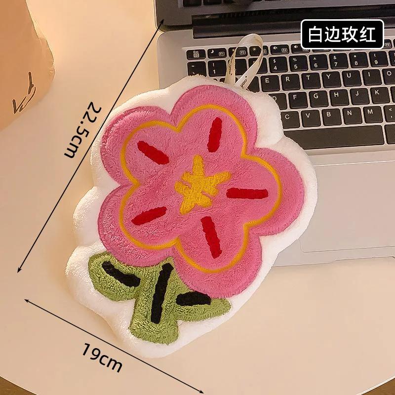 

New Thicken Hand Towel Hanging Kitchen Bathroom Creative Towel Super Water-absorbent Non-stinky Quick-drying Dishcloth Flower