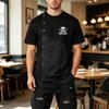 Męska koszulka z krótkim rękawem, styl haftu z nadrukiem, koszulka z logo uniformu kuchennego dla personelu kuchennego restauracji, hotelu