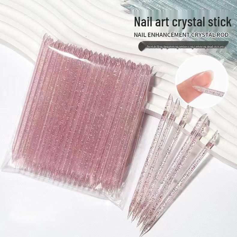 Crystal Rhinestone Cuticle Pusher & Nail Cleaner - Multifunctional Double-Headed Nail Tool.