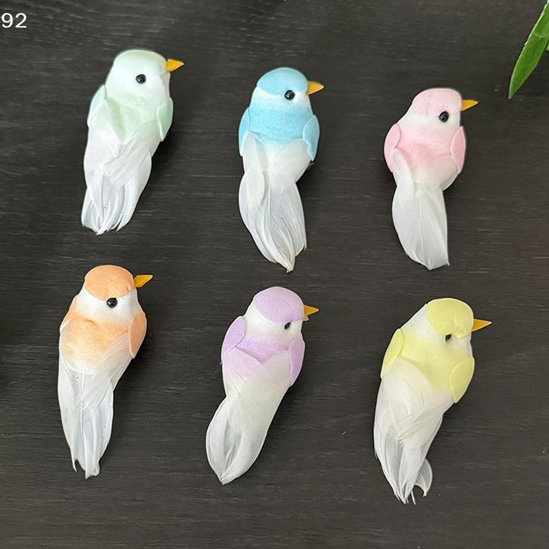 Pair of Crafty Artificial Feather Birds, Exquisite Foam Animal Model, Unmissable Tit Decor for DIY Project, Home and Garden.