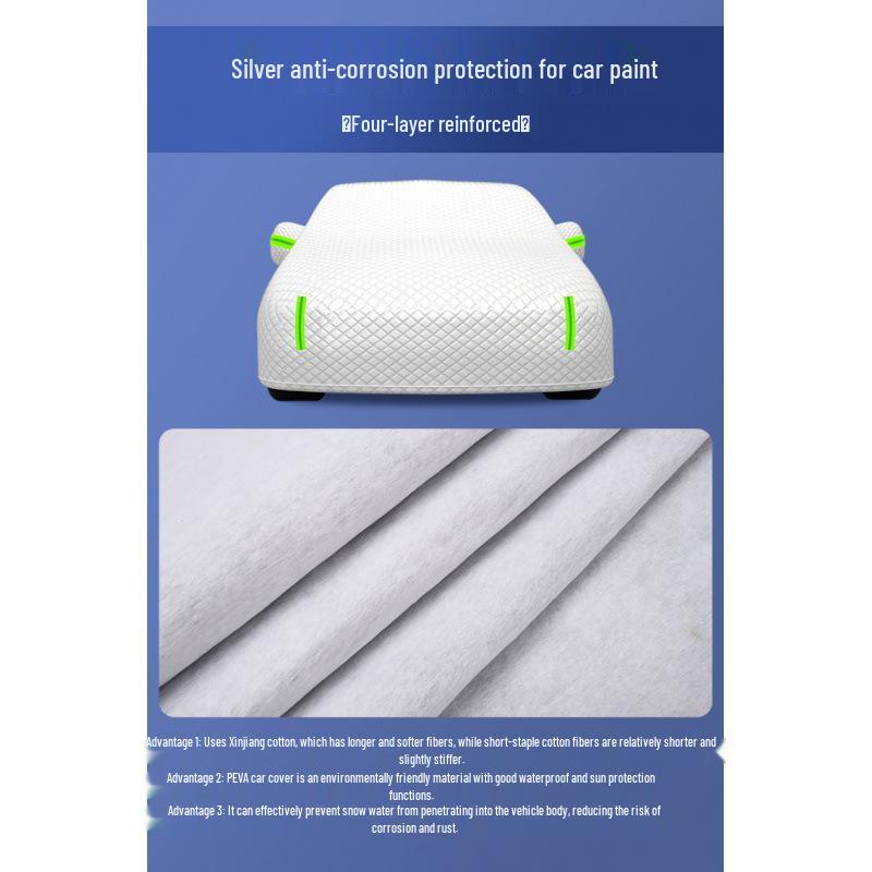 Universal Car Cover: All-Season Sun, Rain, Snow, and Hail Protection with Heat Insulation.