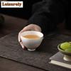 130ML Ink Painting Zhiye Teacup Aesthetic Tea Bowl Tea Cup Set Tea-tasting Fragrance Cup Jianzhan Master Cups Household Cafes